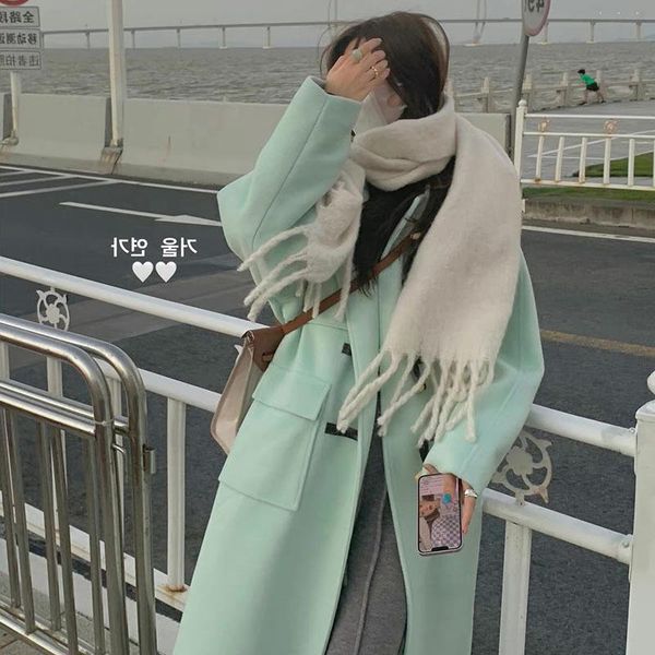 women's wool & blends light green coat with horn buttons women coats winter elegant, Black
women's wool & blends light green coat with horn buttons women coats winter elegant, Black