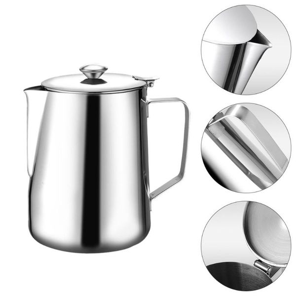 mugs 1 pc 350 stainless steel frothing pitcher water kettle with lid (silver)
mugs 1 pc 350 stainless steel frothing pitcher water kettle with lid (silver)