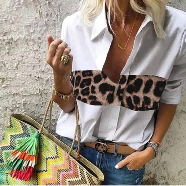 women's blouses & shirts large size loose blouse 2021 summer and autumn fashion leopard print ladies shirt printing casual, White
women's blouses & shirts large size loose blouse 2021 summer and autumn fashion leopard print ladies shirt printing casual, White
