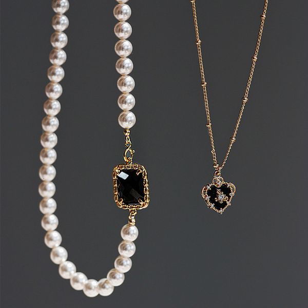 chain women pendants black necklace women's light luxury niche double neckchain accessories korean style pearl clavicle, Silver
chain women pendants black necklace women's light luxury niche double neckchain accessories korean style pearl clavicle, Silver