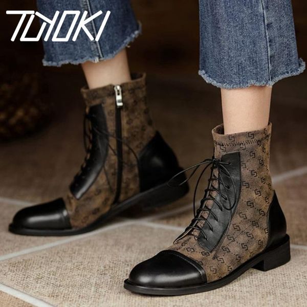 boots tuyoki genuine leather ankle for women shoes patchwork lace up mixed color low heels winter female footwear size 34-40, Black
boots tuyoki genuine leather ankle for women shoes patchwork lace up mixed color low heels winter female footwear size 34-40, Black