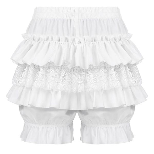 women's shorts women lace trim layered ruffled lolita cosplay bottom girls mid waist elastic waistband bowknot frilly bloomers, White;black
women's shorts women lace trim layered ruffled lolita cosplay bottom girls mid waist elastic waistband bowknot frilly bloomers, White;black