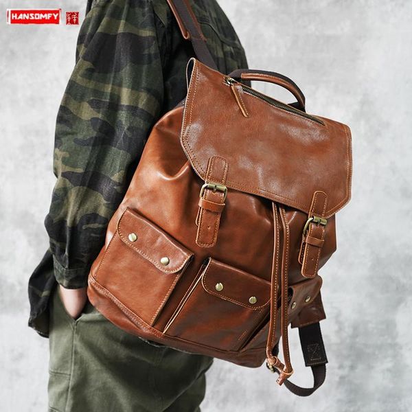 backpack retro first layer cowhide men male handmade large capacity leather backpacks schoolbag lapbag leisure travel tide
backpack retro first layer cowhide men male handmade large capacity leather backpacks schoolbag lapbag leisure travel tide