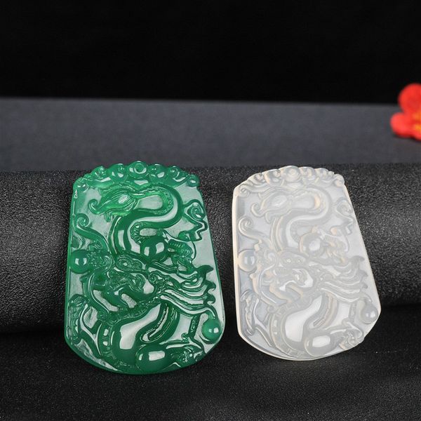 1pc natural green agate dragon jade pendant necklace chalcedony chinese carved fashion charm jewelry amulet for men women gifts, Silver
1pc natural green agate dragon jade pendant necklace chalcedony chinese carved fashion charm jewelry amulet for men women gifts, Silver
