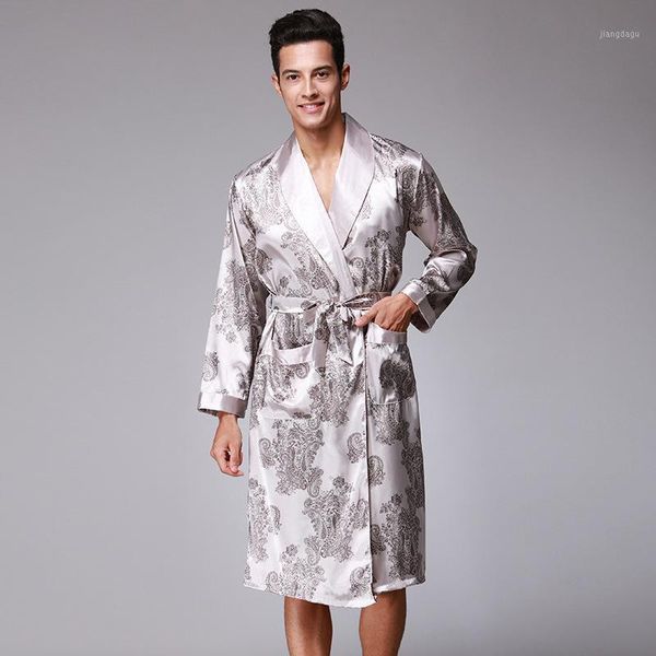 house robe for men szlafrok satynowy bielizna nocna bademantel herren spring and summer silk men's pajamas long sleeve 2021 sleepwear, Black;brown
house robe for men szlafrok satynowy bielizna nocna bademantel herren spring and summer silk men's pajamas long sleeve 2021 sleepwear, Black;brown