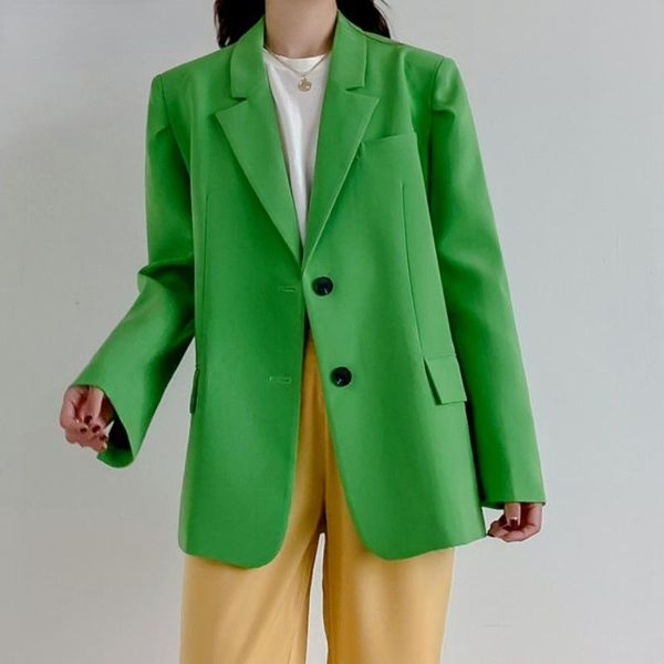 women's suits & blazers single-breasted coatshigh-quality office ladies loose green blazer 2021 spring summer fashion notched collar, White;black
women's suits & blazers single-breasted coatshigh-quality office ladies loose green blazer 2021 spring summer fashion notched collar, White;black