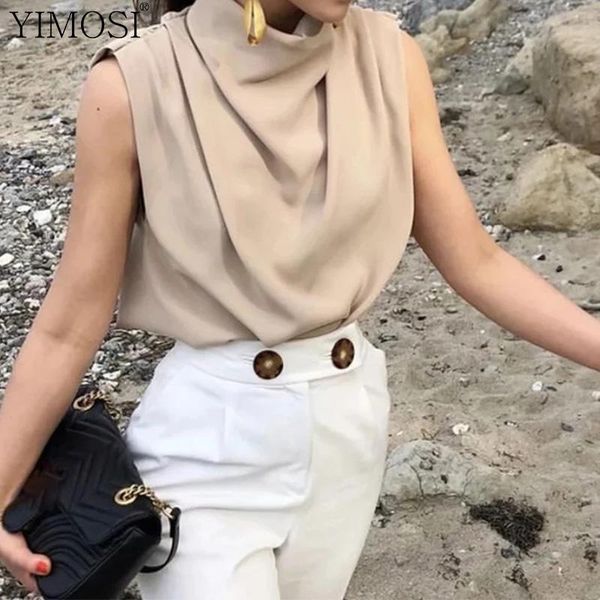 women's blouses & shirts 2021 vintage elegant stand collar women blouse ladies stylish loose female casual chic sleeveless streetwear, White
women's blouses & shirts 2021 vintage elegant stand collar women blouse ladies stylish loose female casual chic sleeveless streetwear, White