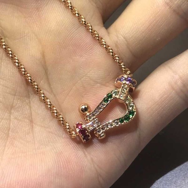 100% sterling silver necklace with horseshoe buckle and colored diamond, women's high-quality jewelry, wholesale, 925, Golden;silver
100% sterling silver necklace with horseshoe buckle and colored diamond, women's high-quality jewelry, wholesale, 925, Golden;silver