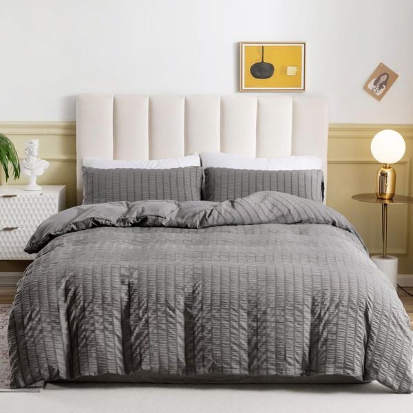 classic bedding set 3 size grey white blue seersucker duvet cover solid bed 3pcs quilt king double sets
classic bedding set 3 size grey white blue seersucker duvet cover solid bed 3pcs quilt king double sets