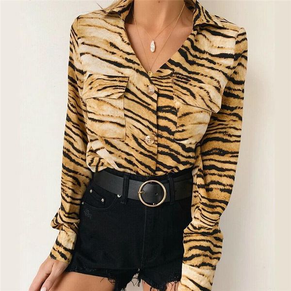 women's & new tiger stripes shirts autumn long sleeve slim fit blouses women loose casual blouse chic blusas 2021, White
women's & new tiger stripes shirts autumn long sleeve slim fit blouses women loose casual blouse chic blusas 2021, White