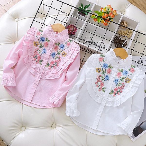shirts girl long sleeve shirt fashion embroidered auricularia auricula collar 2021 spring children's blouse white pink, White;black
shirts girl long sleeve shirt fashion embroidered auricularia auricula collar 2021 spring children's blouse white pink, White;black