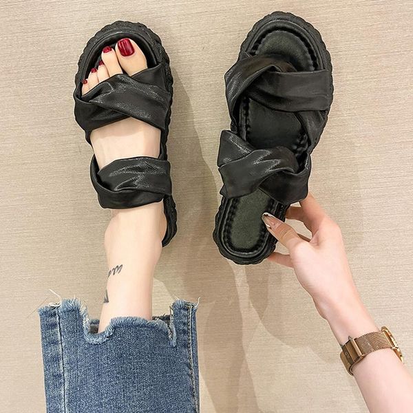 slippers women's flip flops 2021 the fashion solid color all-match comfortable open toe sandals casual shoes flat female, Black
slippers women's flip flops 2021 the fashion solid color all-match comfortable open toe sandals casual shoes flat female, Black