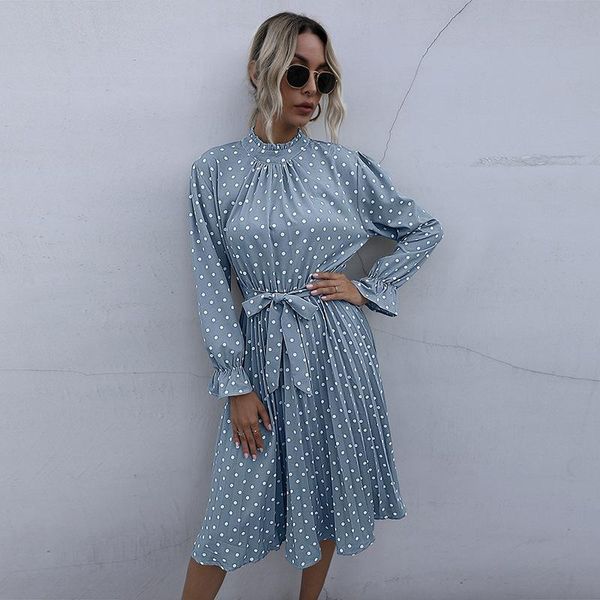 casual dresses polka-dot lace-up pleated slim long-sleeved dress women 2021 spring autumn elegant print office wrap a-line vestidos, Black;gray
casual dresses polka-dot lace-up pleated slim long-sleeved dress women 2021 spring autumn elegant print office wrap a-line vestidos, Black;gray