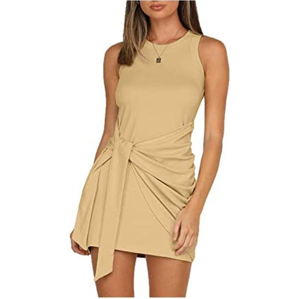 casual dresses 2021 summer women's dress round neck pleated bow belt irregular, Black;gray
casual dresses 2021 summer women's dress round neck pleated bow belt irregular, Black;gray