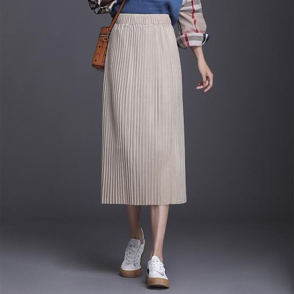 skirts 2021 autumn winter high waisted skinny female velvet pleated elegant khaki midi women skirt, Black
skirts 2021 autumn winter high waisted skinny female velvet pleated elegant khaki midi women skirt, Black