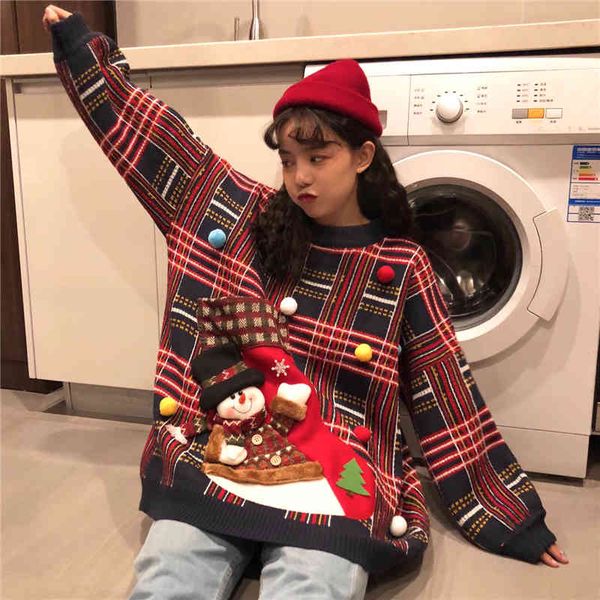 knits autumn female christmas sweet impression cartoon long knitted sweater pullover pull femme nouveaute r, White
knits autumn female christmas sweet impression cartoon long knitted sweater pullover pull femme nouveaute r, White