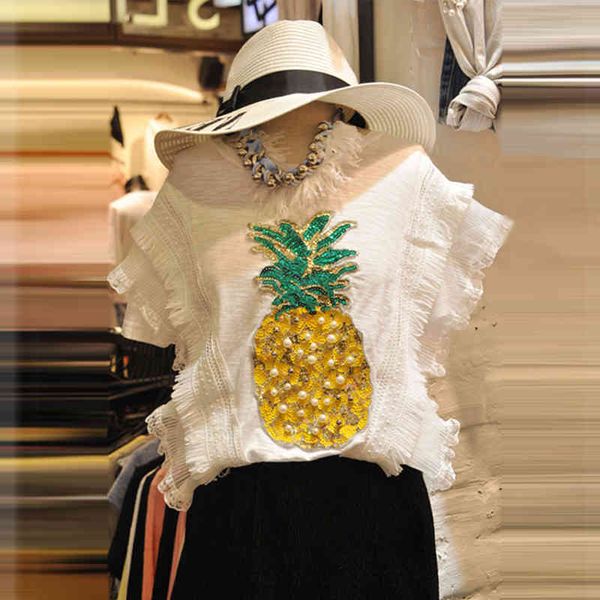 chic embroidered fungus design femme shirt summer white all match soft women shirts korean fashion ladies 210514
chic embroidered fungus design femme shirt summer white all match soft women shirts korean fashion ladies 210514
