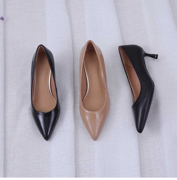 2021 health work sho profsional pointed black real cowhide interview women's single thin high heels
2021 health work sho profsional pointed black real cowhide interview women's single thin high heels