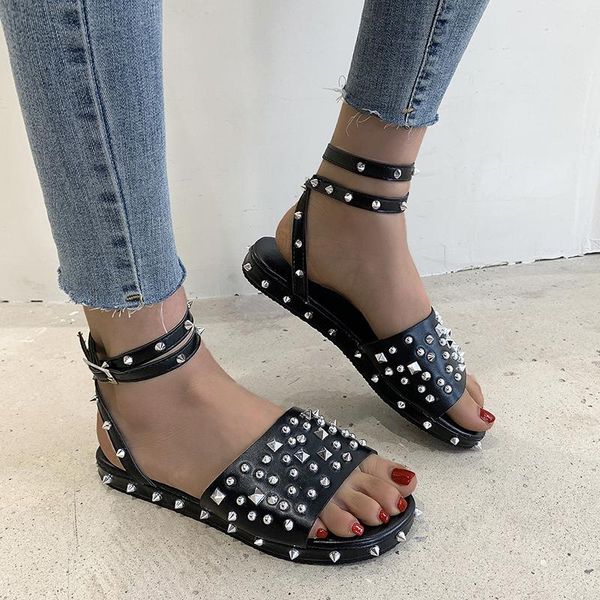 women's summer shoes flat sandals open toe outdoor beach rivet comfortable casual plus size 43 wdhkun, Black
women's summer shoes flat sandals open toe outdoor beach rivet comfortable casual plus size 43 wdhkun, Black