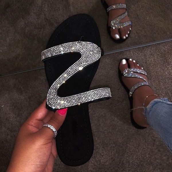 women's sandals 2021 summer flat flash drilling slippers outdoor beach plus-size flip flops casual shoes, Black
women's sandals 2021 summer flat flash drilling slippers outdoor beach plus-size flip flops casual shoes, Black