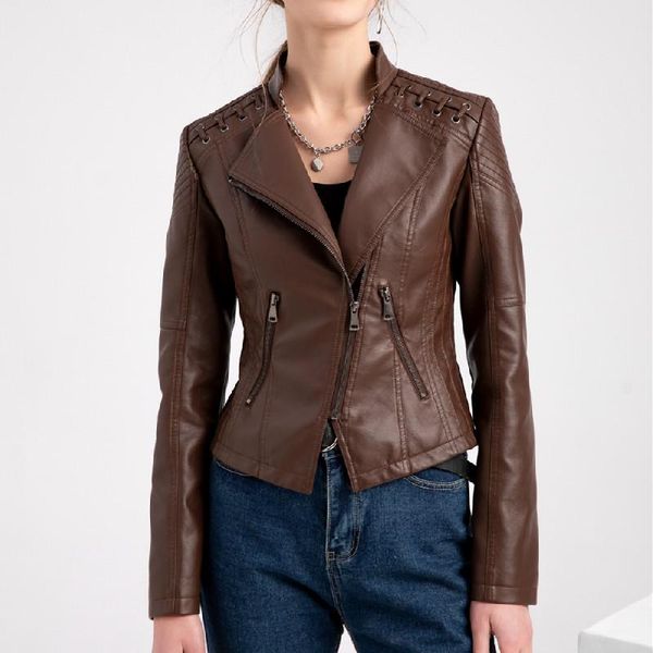 women's leather & faux spring autumn jacket women fashion solid slim thin coat plus size casual lapel motorcycle, Black
women's leather & faux spring autumn jacket women fashion solid slim thin coat plus size casual lapel motorcycle, Black