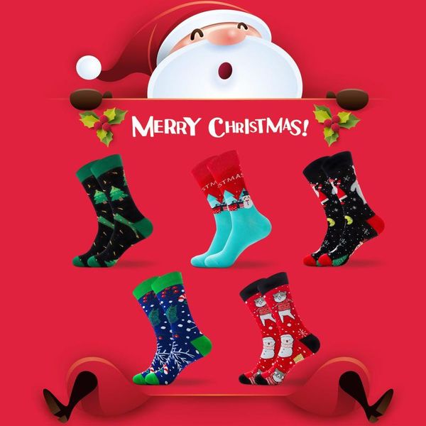 men's socks fashion autumn and winter santa claus snowflake middle tube damp cotton funny sokken, Black
men's socks fashion autumn and winter santa claus snowflake middle tube damp cotton funny sokken, Black