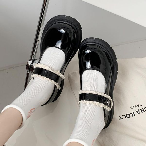 dress shoes 2021 black patent leather women college student lace jk uniform lolita woman platform ankle strap mary janes
dress shoes 2021 black patent leather women college student lace jk uniform lolita woman platform ankle strap mary janes