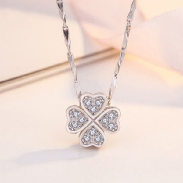 pure white copper lucky grass pendant korean versatile four leaf clover women's clavicle necklace, Black
pure white copper lucky grass pendant korean versatile four leaf clover women's clavicle necklace, Black