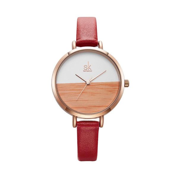 shengke women watch with red slim strap/japanese quartz watch/creative dial 6 months warranty christmas gift zegarek damski wristwatches, Slivery;brown
shengke women watch with red slim strap/japanese quartz watch/creative dial 6 months warranty christmas gift zegarek damski wristwatches, Slivery;brown