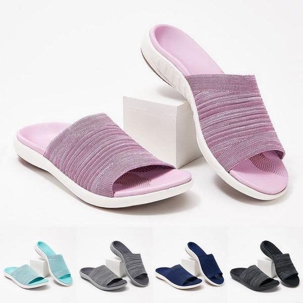 summer women slippers comfortable ladies flat shoes knitted lightweight beach slides solid color non slip home, Black
summer women slippers comfortable ladies flat shoes knitted lightweight beach slides solid color non slip home, Black