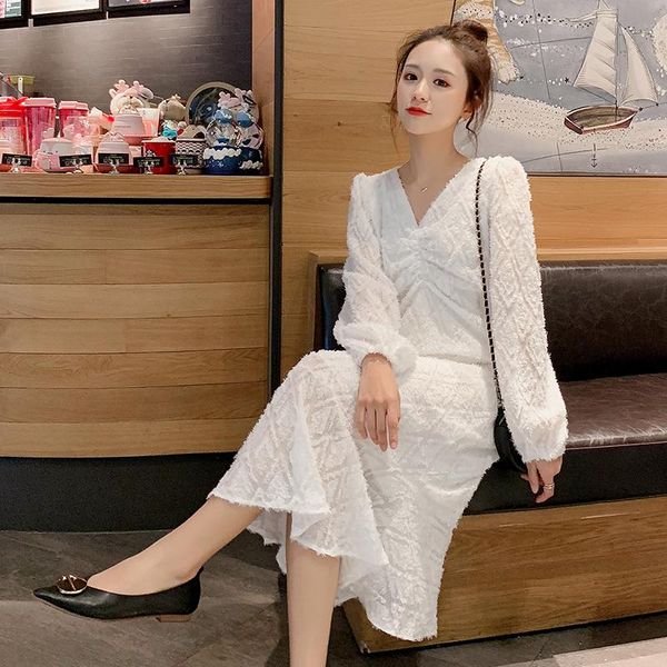 5808# maternity clothes spring autumn plain color v neck loose stylish dress pregnant women mom dresses, White
5808# maternity clothes spring autumn plain color v neck loose stylish dress pregnant women mom dresses, White