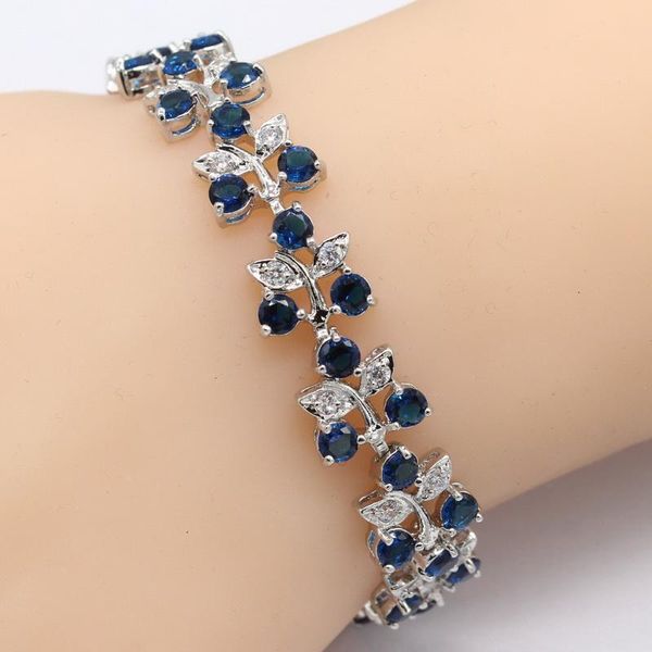 link, chain eiolzj fruit shape dark blue crystal silver bracelets for women female bracelet with white zircon stamp 925 jewelry box, Black
link, chain eiolzj fruit shape dark blue crystal silver bracelets for women female bracelet with white zircon stamp 925 jewelry box, Black