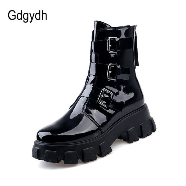 boots gdgydh thick bottom gothic shoes women platform spring autumn buckle patent leather ladies ankle high quality, Black
boots gdgydh thick bottom gothic shoes women platform spring autumn buckle patent leather ladies ankle high quality, Black
