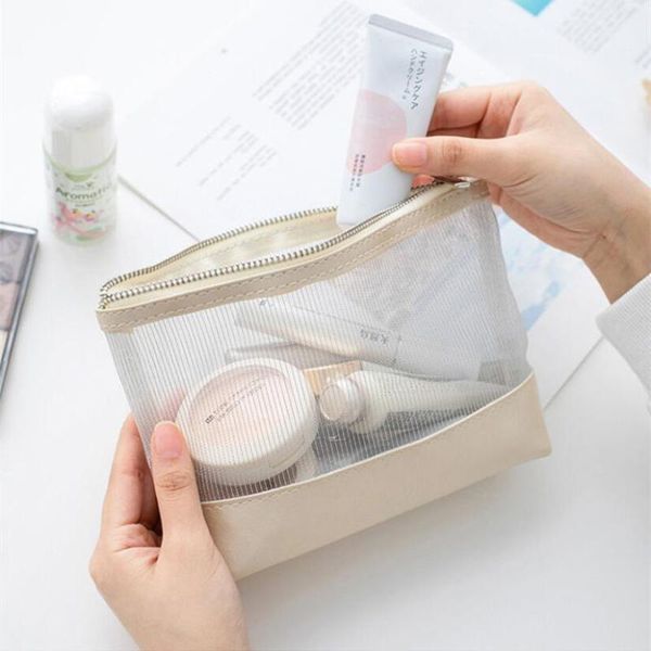 cosmetic bags & cases waterproof mesh makeup bag women clear storage washing pouch travel portable make up organizer box lipstick
cosmetic bags & cases waterproof mesh makeup bag women clear storage washing pouch travel portable make up organizer box lipstick