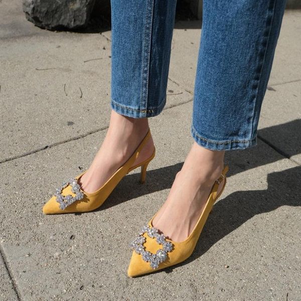 sandals female stiletto pointed toe high heels back empty baotou fashion rhinestone square buckle autumn women's shoes, Black
sandals female stiletto pointed toe high heels back empty baotou fashion rhinestone square buckle autumn women's shoes, Black