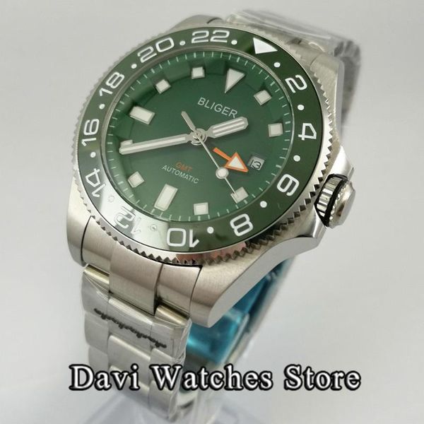 wristwatches 43mm sterile green dial gmt mens watches automatic movement rotating bezel sapphire glass male wristwatch, Slivery;brown
wristwatches 43mm sterile green dial gmt mens watches automatic movement rotating bezel sapphire glass male wristwatch, Slivery;brown