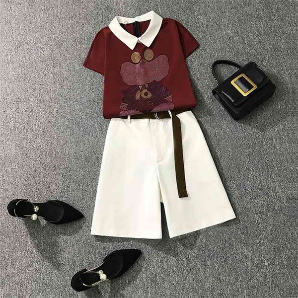 cartoon animals drilling satin shirt two piece sets female summer temperament chiffon blouse pants women's suit 210602, White
cartoon animals drilling satin shirt two piece sets female summer temperament chiffon blouse pants women's suit 210602, White