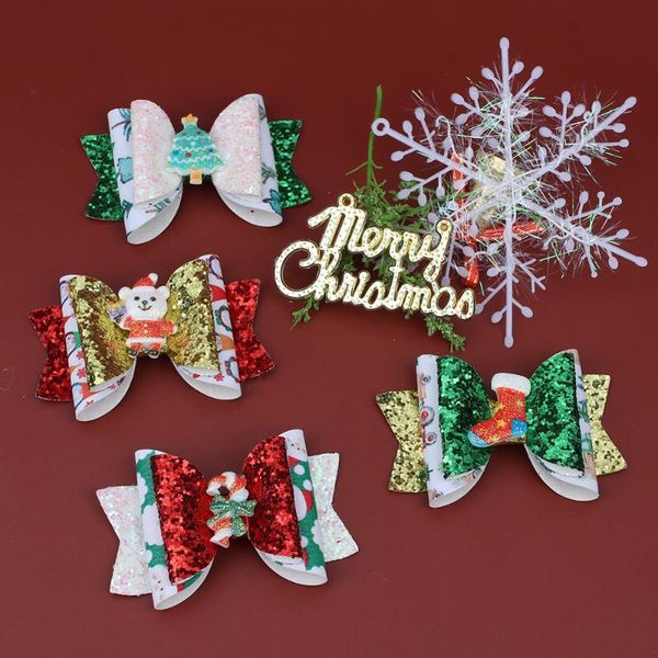 cheer bows 3" glitter hair clips christmas stocking pins for baby girls duckbill hairgrips accessories, Slivery;white
cheer bows 3" glitter hair clips christmas stocking pins for baby girls duckbill hairgrips accessories, Slivery;white