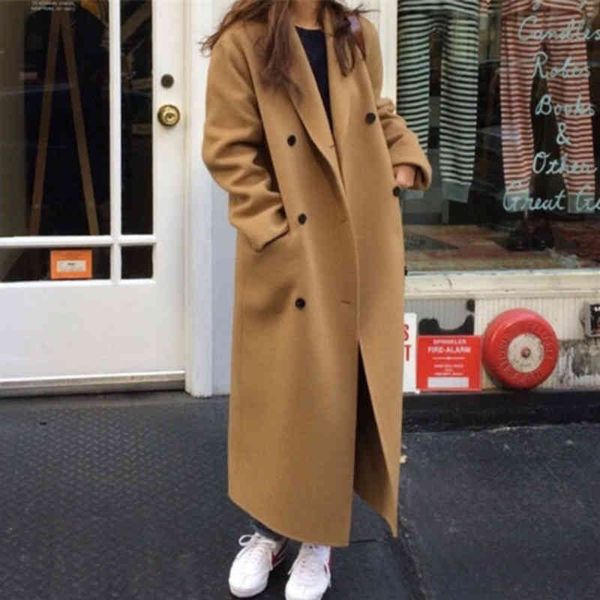 women's wool & blends korea women winter long coat female en overcoat sleeve double breasted outerwear cl2q, Black
women's wool & blends korea women winter long coat female en overcoat sleeve double breasted outerwear cl2q, Black