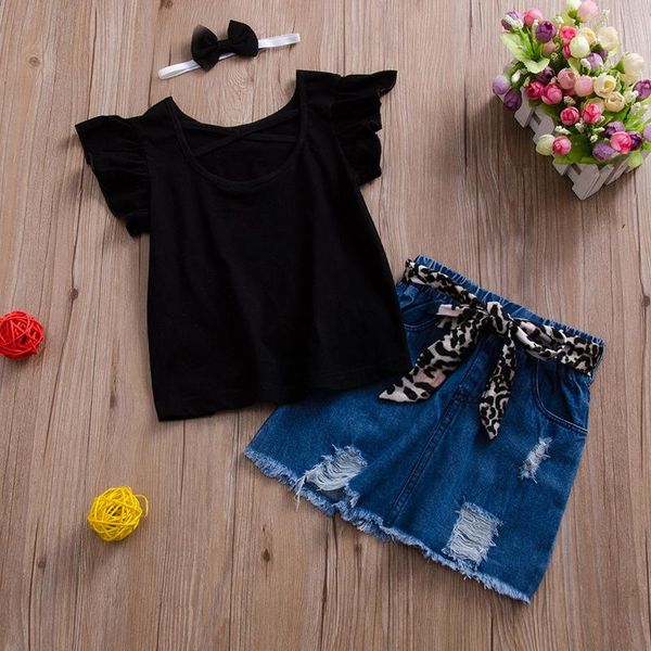 clothing sets 2021 summer 2pcs children's fashion black ruffles sleeve round neck t-shirt denim short skirt for toddler baby girls, White
clothing sets 2021 summer 2pcs children's fashion black ruffles sleeve round neck t-shirt denim short skirt for toddler baby girls, White