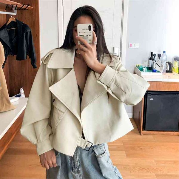 spring autumn women faux leather short jacket lapel motorcycle punk pu coat loose streetwear solid color outerwear 210430, Black
spring autumn women faux leather short jacket lapel motorcycle punk pu coat loose streetwear solid color outerwear 210430, Black