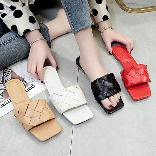 slippers women sandals shoes 2021 brand weave leather open toe flat casual slides summer outdoor beach female flip flops, Black
slippers women sandals shoes 2021 brand weave leather open toe flat casual slides summer outdoor beach female flip flops, Black