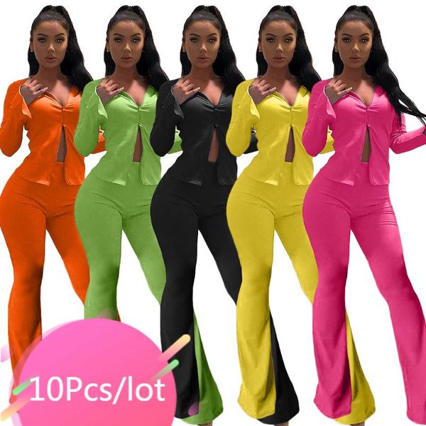 women's two piece pants bulk items wholesale lots sets long sleeve front zipper flare matching set women fall streetwear 2021, White
women's two piece pants bulk items wholesale lots sets long sleeve front zipper flare matching set women fall streetwear 2021, White