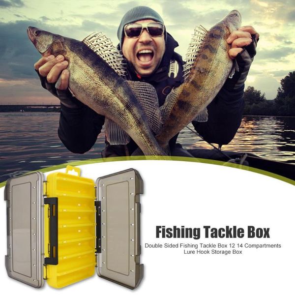 fishing tackle box double sided 12 14 compartments accessories lure hook storage high strength
fishing tackle box double sided 12 14 compartments accessories lure hook storage high strength