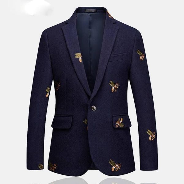 men's suits & blazers men vip high-quality brand suit jacket fashion navy blue with bee embroidery smart casual slim fit blazer busines, White;black
men's suits & blazers men vip high-quality brand suit jacket fashion navy blue with bee embroidery smart casual slim fit blazer busines, White;black
