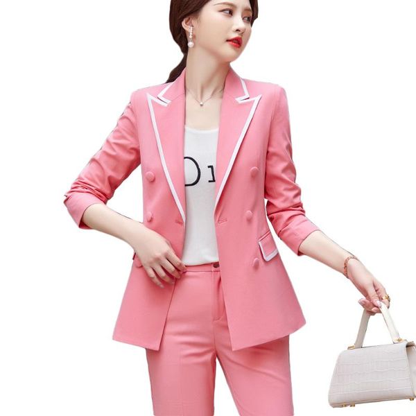 women's two piece pants fashion black green blazer jacket and pant suit trousers female formal office work 2 set lad, White
women's two piece pants fashion black green blazer jacket and pant suit trousers female formal office work 2 set lad, White