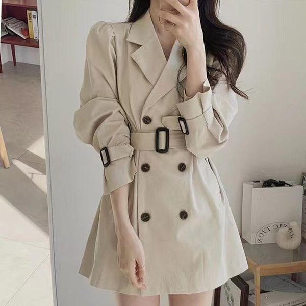 casual dresses spring autumn retro elegant blazer dress women lapel double-breasted long-sleeve windbreaker woman office, Black;gray
casual dresses spring autumn retro elegant blazer dress women lapel double-breasted long-sleeve windbreaker woman office, Black;gray