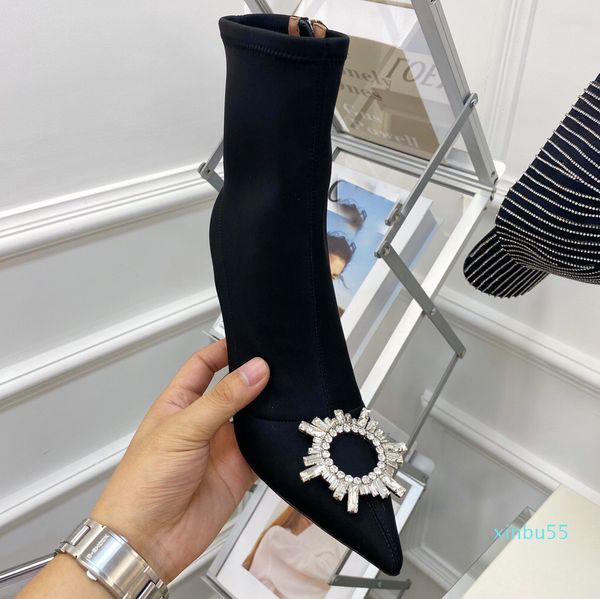 winter womens high heel boots fashion designer rhinestone button stretch boot pointed toe ankle booty 10cm heels women combat booties, Black
winter womens high heel boots fashion designer rhinestone button stretch boot pointed toe ankle booty 10cm heels women combat booties, Black