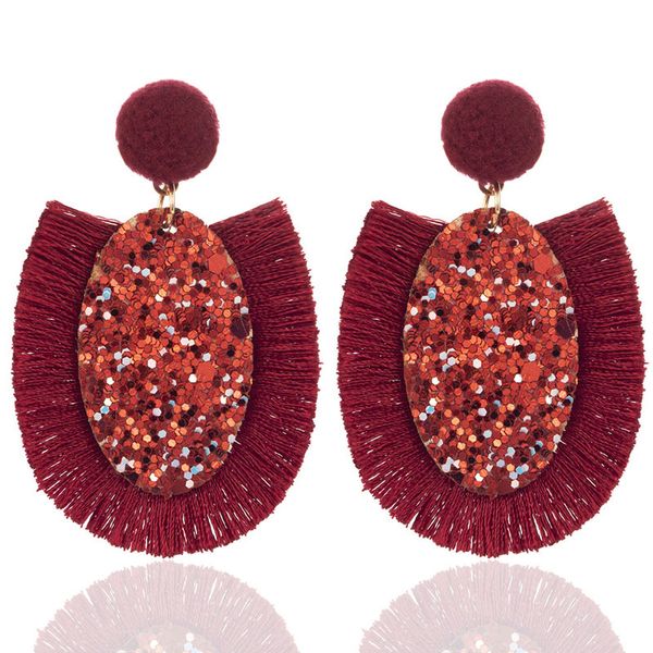 vintage big oval dangle red green glitter tassel earrings for women geometric fringe pendient hanging earings jewelry, Silver
vintage big oval dangle red green glitter tassel earrings for women geometric fringe pendient hanging earings jewelry, Silver