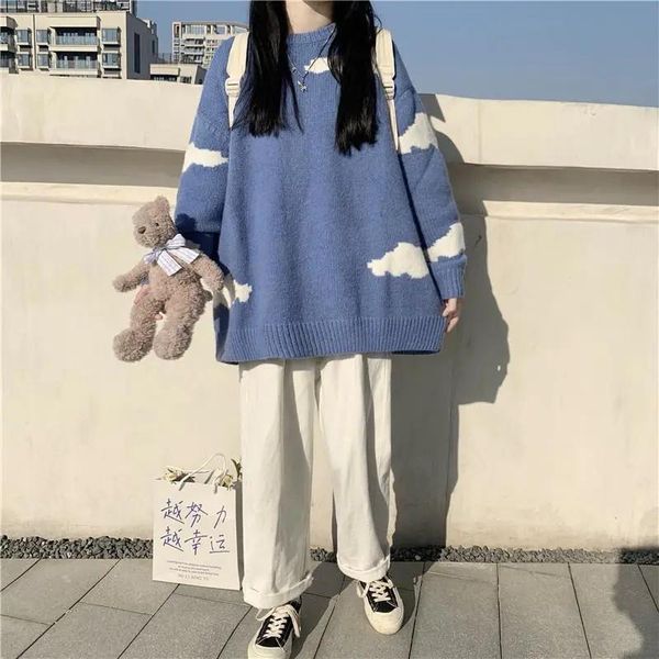 women's sweaters women winter solid o-neck wear pullovers sweater oversized loose knitwear student sweet kawaii clouds female, White;black
women's sweaters women winter solid o-neck wear pullovers sweater oversized loose knitwear student sweet kawaii clouds female, White;black